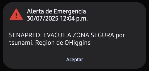 Chile – Mobile emergency alert system